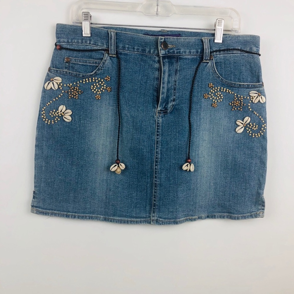 Gypsy | denim beaded skirt
